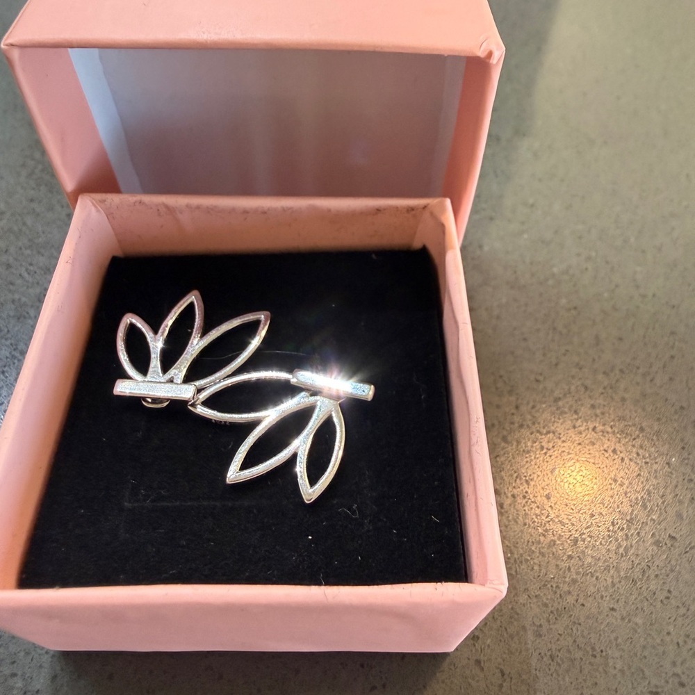 Silver Lotus Flower Earrings